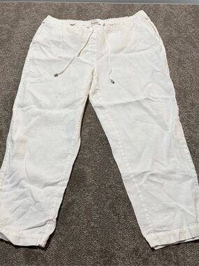 Chico’s 100% linen women’s white pants drawstring size 16 so clean
